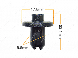 Клипса пластм. крепежная Т-1045 (KJ-355) (уп.25шт)