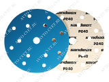 картинка Диск на бумажной основе, керамика 150мм, липучка 15 отв. BLUE CERAMIC 528 SANDWOX
