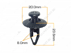 Клипса пластм. крепежная Т-0025 (709)  (уп.25шт)