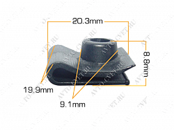 Клипса пластм. крепежная Т-4043 (694) (уп.25шт)