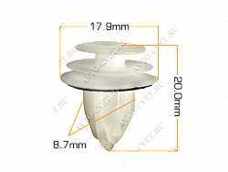 Клипса пластм. крепежная Т-3028 (318)  (уп.25шт)