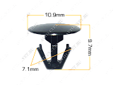 картинка Клипса пластм. крепежная Т-3061 (1070) (уп.25шт)