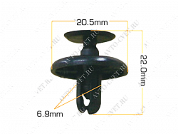 Клипса пластм. крепежная Т-1036 (2345 /С90) (уп.25шт)