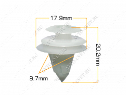 Клипса пластм. крепежная Т-3023 (520)  (уп.25шт)