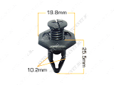 картинка Клипса пластм. крепежная Т-0046 (1052/K-002)  (уп.25шт)
