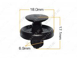 Клипса пластм. крепежная Т-1028 (KJ-323, KJ-367) (уп.25шт)