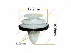 Клипса пластм. крепежная Т-3021 (083/K-075/083)  (уп.25шт)