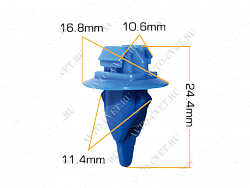 Клипса пластм. крепежная Т-4009 (KJ-515) (уп.25шт)