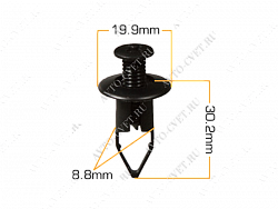 Клипса пластм. крепежная Т-0005 (001) (уп.25шт)