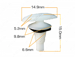 Клипса пластм. крепежная Т-3011 (392) (уп.25шт)