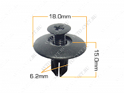 Клипса пластм. крепежная Т-0036 (1063)  (уп.25шт)