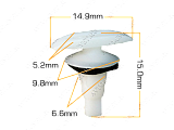 картинка Клипса пластм. крепежная Т-3011 (392) (уп.25шт)