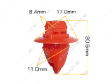 картинка Клипса пластм. крепежная Т-4010 (KJ-516) (уп.25шт)