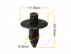 Клипса пластм. крепежная Т-1009 (KJ-053, KJ-2163, KJ-033) (уп.25шт)