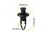 картинка Клипса пластм. крепежная Т-0012 (2277/K-001)  (уп.25шт)